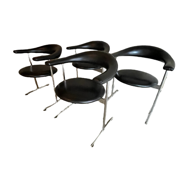 Geoffrey Harcourt pour Hans Kaufeld set de 4 chaises " Airport Model 037 " 1960s