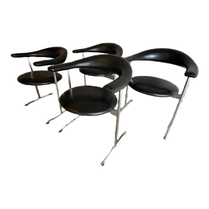Geoffrey Harcourt for Hans Kaufeld set de 4 chaises " Airport Model 037 ", 1960s