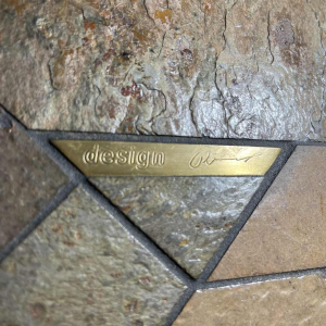 PAUL KINGMA, Brutalist modular coffee table, stone & brass, adjustable 1970s