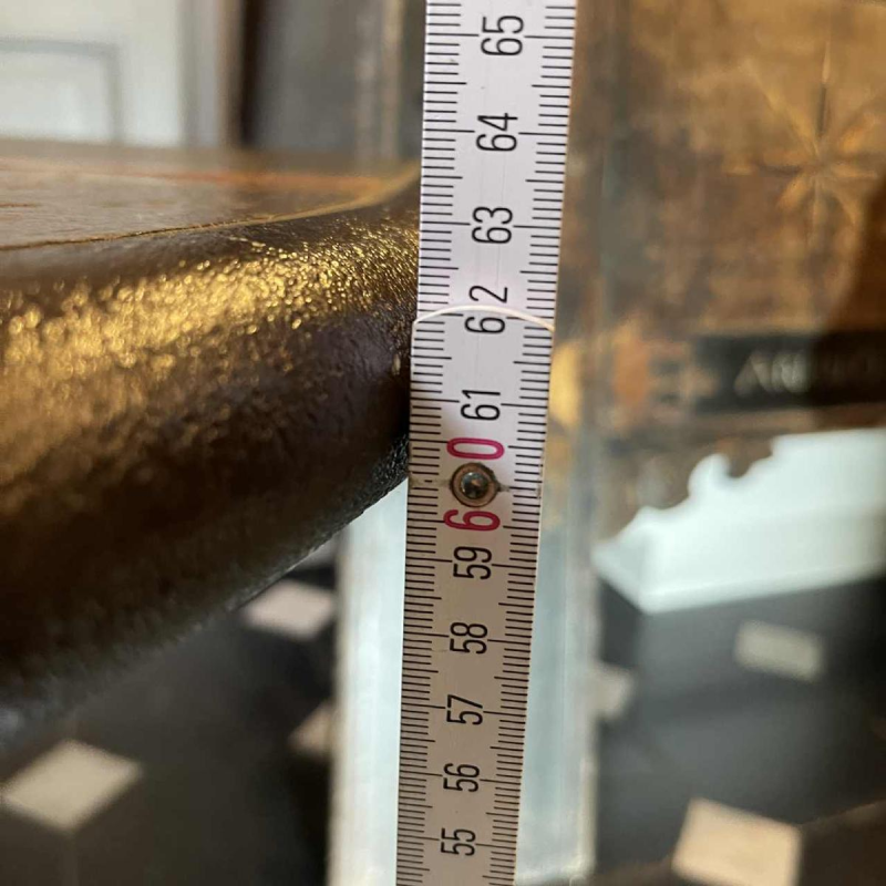 PAUL KINGMA, Table basse modulable brutaliste, pierre & laiton, re´glable 1970s