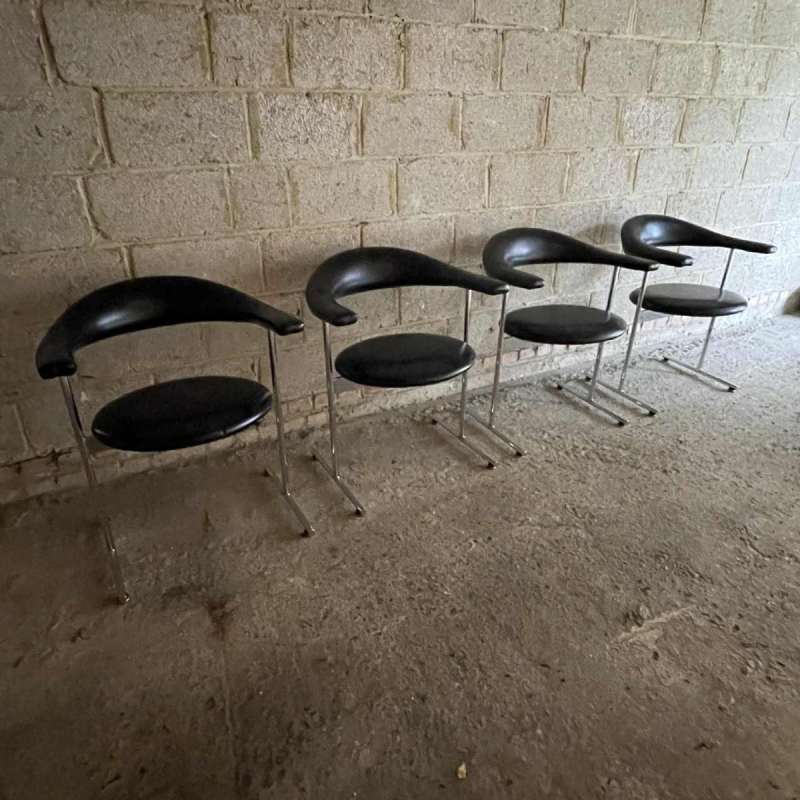 Geoffrey Harcourt voor Hans Kaufeld set of 4 stoelen " Airport Model 037 " 1960s