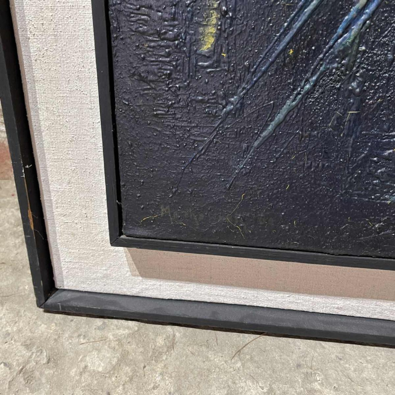 MACKOWIAK ERWIN, Belgisch abstract schilderij, olieverf op paneel, ca 1960