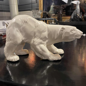 Polar bear, Art Deco ceramic sculpture, circa 1930