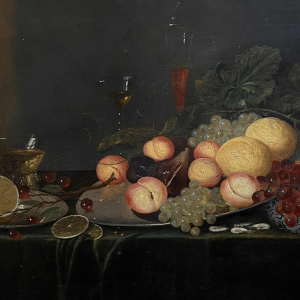 Tableau "Nature morte aux fruits" huile sur panneau, 19ème siècle (style 17ème)