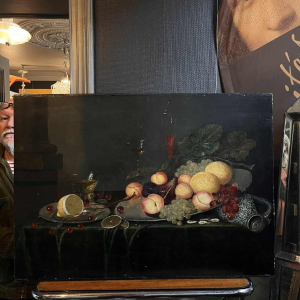Tableau "Nature morte aux fruits" huile sur panneau, 19ème siècle (style 17ème)