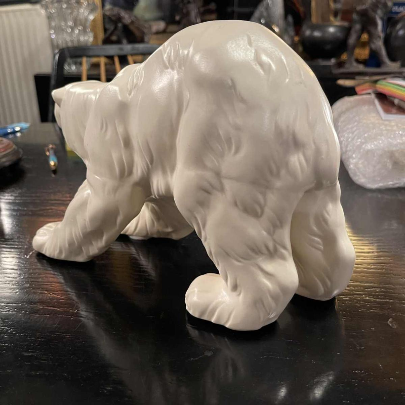 Polar bear, Art Deco ceramic sculpture, circa 1930