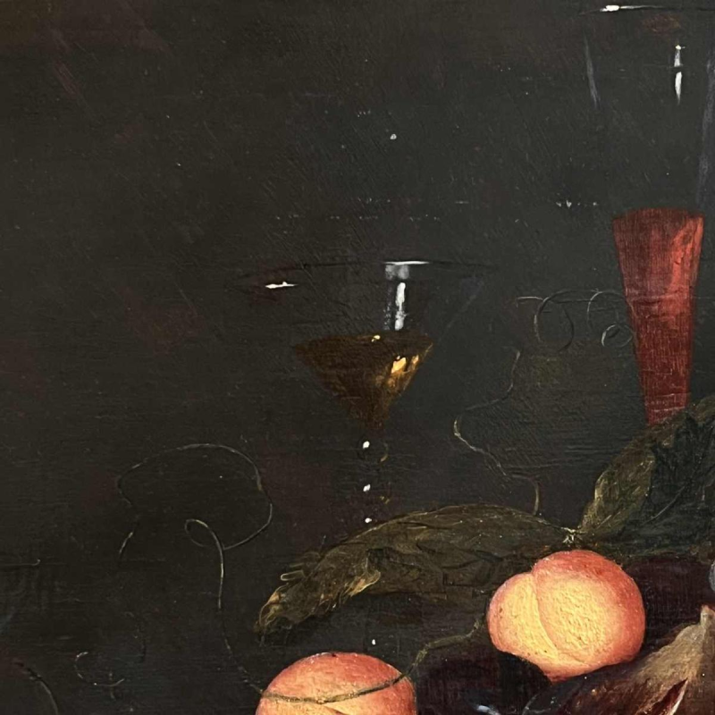 Tableau "Nature morte aux fruits" huile sur panneau, 19ème siècle (style 17ème)