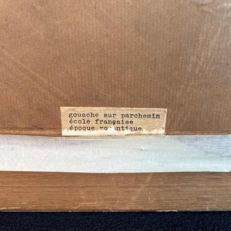 "Bouquet de fleurs" tableau nature morte, gouache sur papier, ca 1830