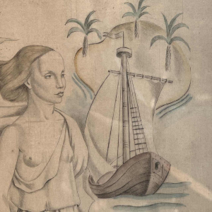 Leon NAVEZ par Jean NAVEZ "R Vivier & A Marin" paire de gravure aquatinte Art Déco