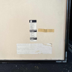 GEORGES DE VLAMYNCK "Nu abstrait" tableau / peinture / technique mixte sur papier, craie et fusain