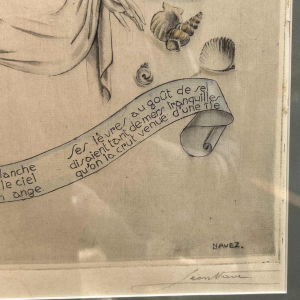 Leon NAVEZ par Jean NAVEZ "R Vivier & A Marin" paire de gravure aquatinte Art Déco