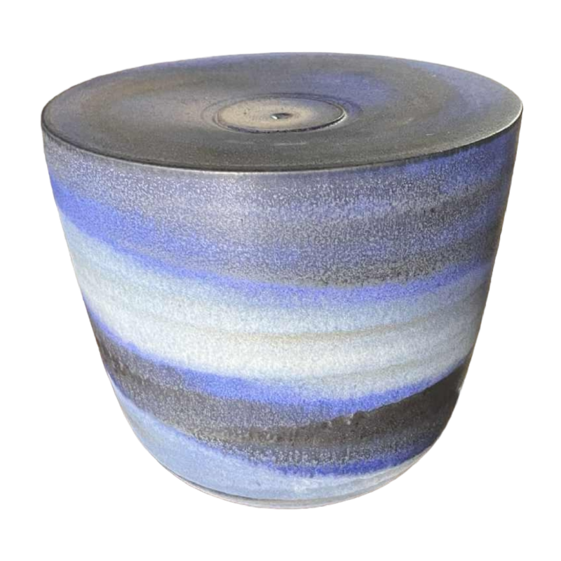 ANTONIO LAMPECCO, vase en céramique bleu, subtile couverte voilée, ca 1970