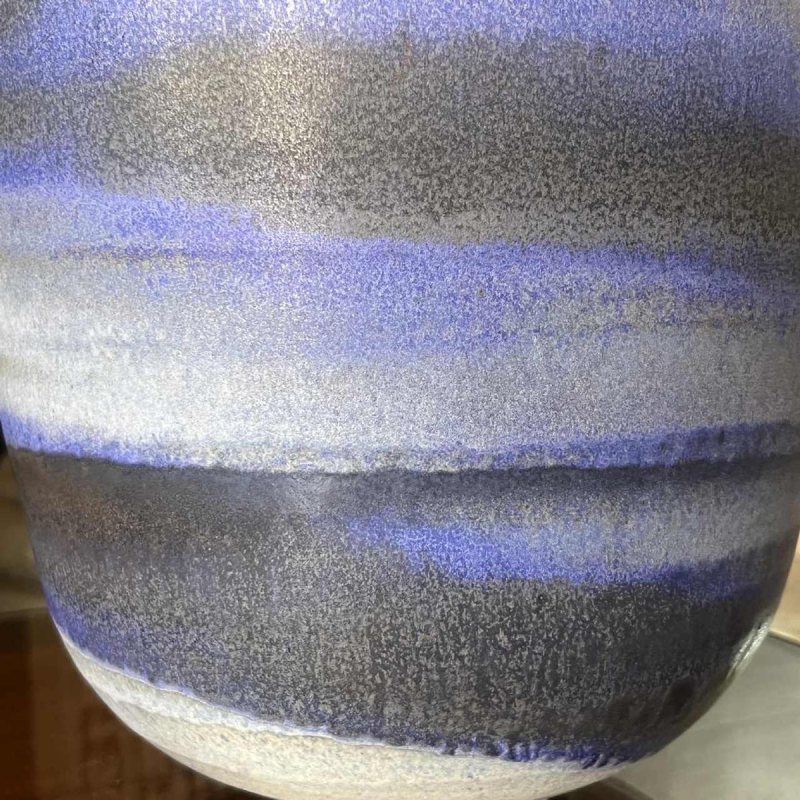 ANTONIO LAMPECCO, vase en céramique bleu, subtile couverte voilée, ca 1970