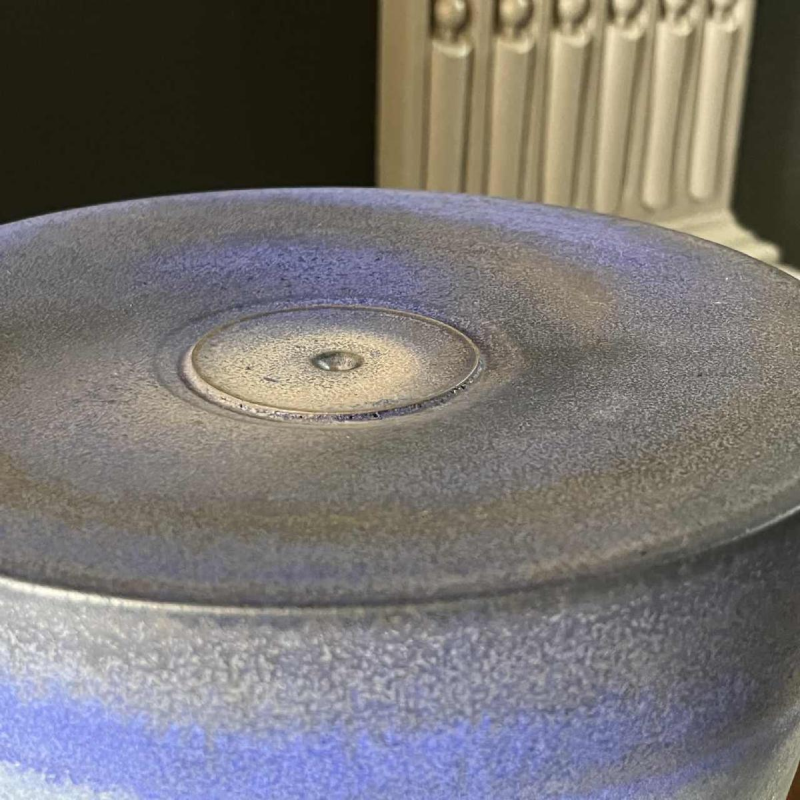 ANTONIO LAMPECCO, vase en céramique bleu, subtile couverte voilée, ca 1970