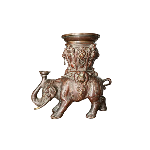 Asian bronze incense burner, elephant sculpture, early 19th century