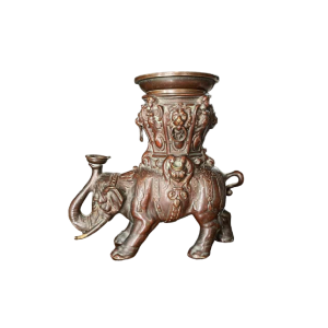 Asian bronze incense burner, elephant sculpture, early 19th century