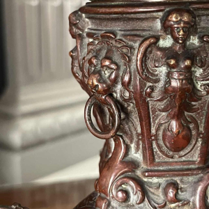 Aziatische bronzen wierookbrander, olifant sculptuur, vroeg 19e eeuw