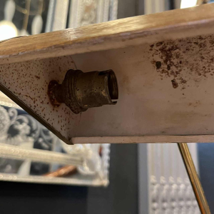 EILEEN GRAY JUMO Table or desk lamp (gold & brown), modernist design, ca 1945