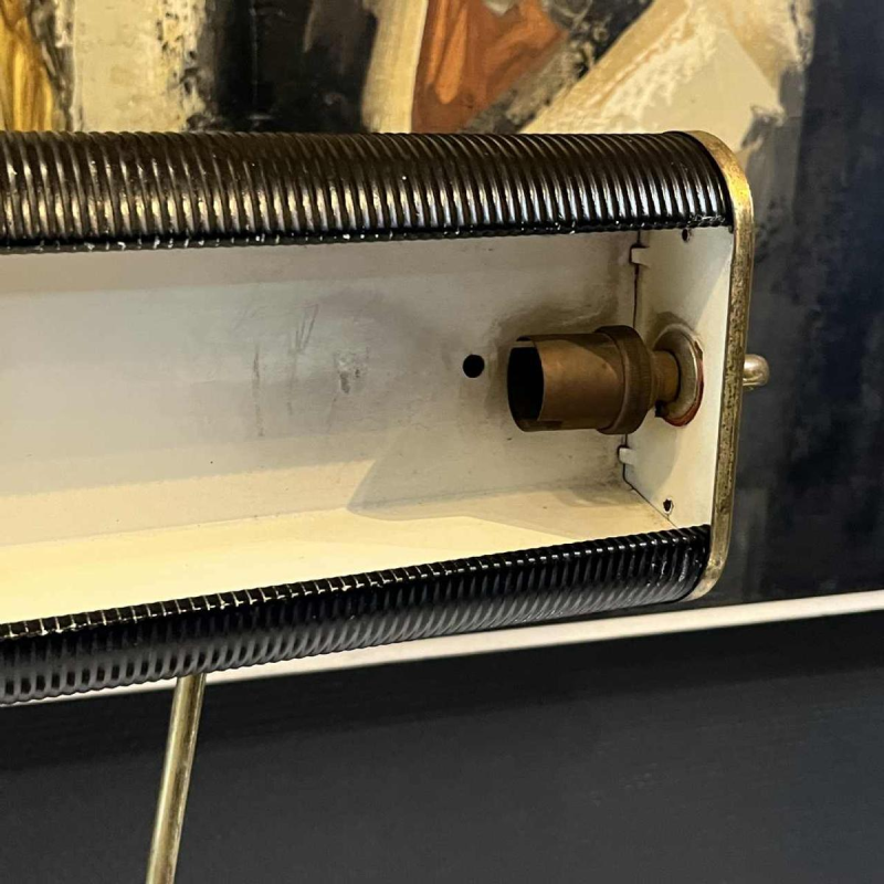 EILEEN GRAY / JUMO N71 Tafel- of bureaulamp (goud & zwart), modernistisch ontwerp, ca 1945