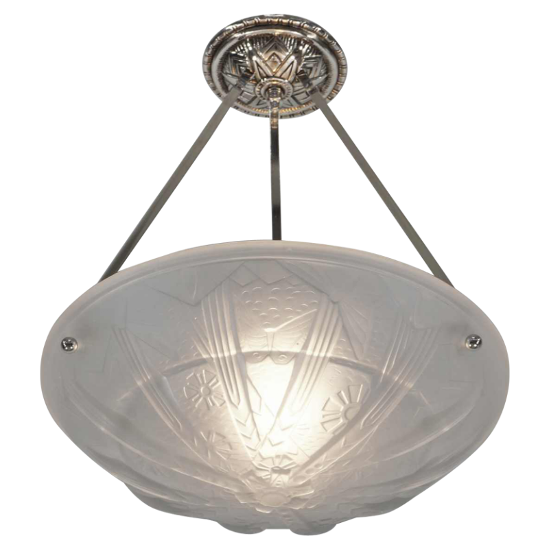 Muller freres : Franse 1930 art deco hanglamp