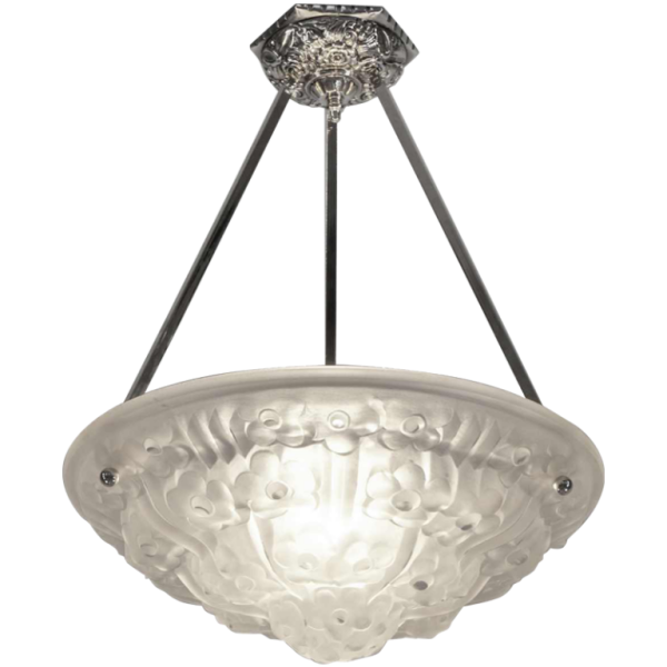 DEGUÉ : French art deco pendant ... 1930 chandelier France