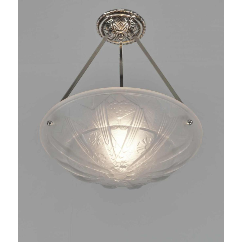 Muller freres : Franse 1930 art deco hanglamp