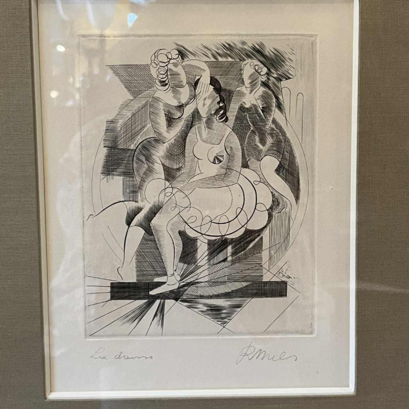 RENÉ MELS (Meulemans) ingelijste set van 2 x abstract expressionistische etsen, ca 1945