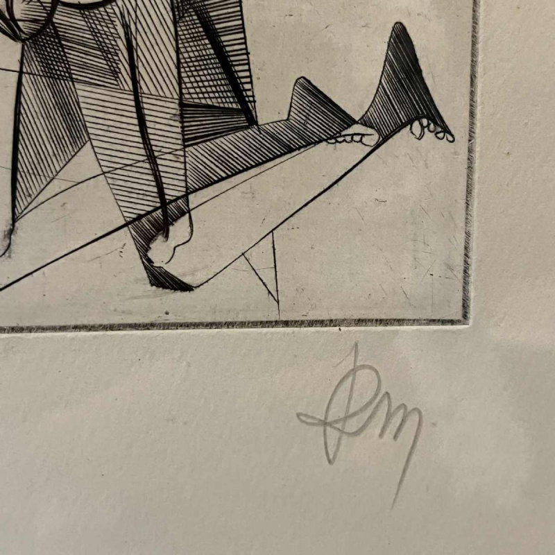 RENÉ MELS (Meulemans) ingelijste set van 2 x abstract expressionistische etsen, ca 1945