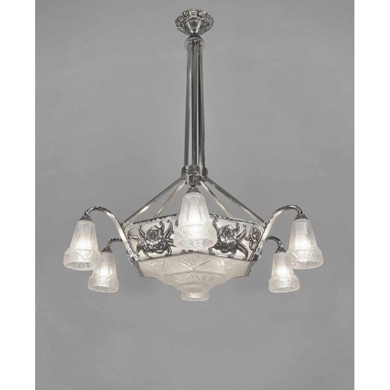 Ollier & Hanots : Franse 1930 art deco kroonluchter