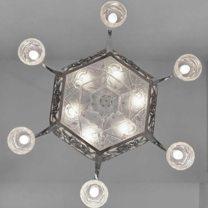 Ollier & Hanots : French art deco chandelier ... 1930 France