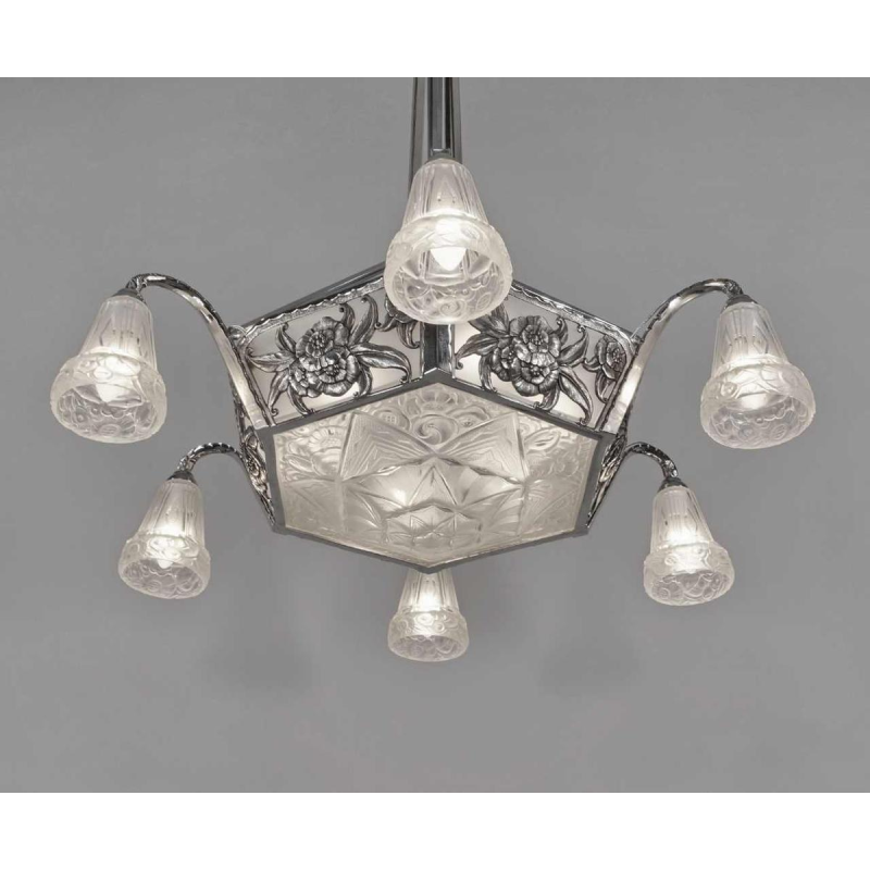 Ollier & Hanots : Franse 1930 art deco kroonluchter