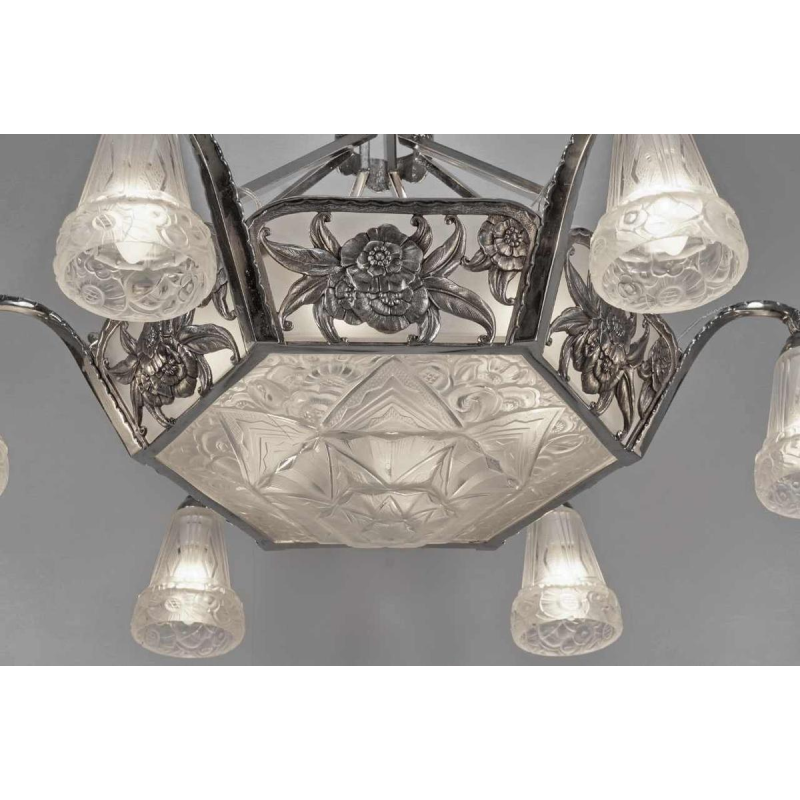 Ollier & Hanots : Franse 1930 art deco kroonluchter
