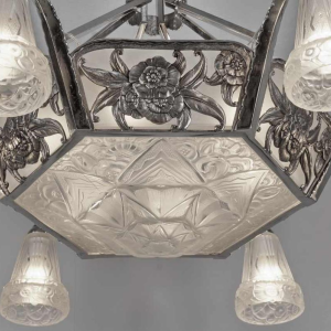 Ollier & Hanots : French art deco chandelier ... 1930 France