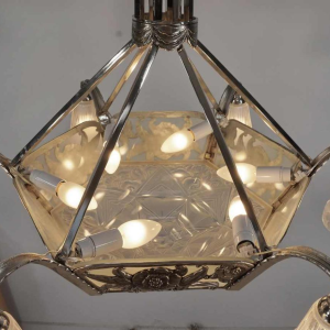 Ollier & Hanots : French art deco chandelier ... 1930 France
