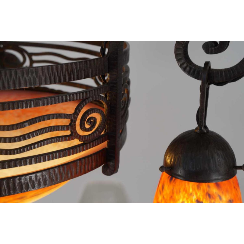 SCHNEIDER & H.Fournet : Franse 1930 art deco kroonluchter