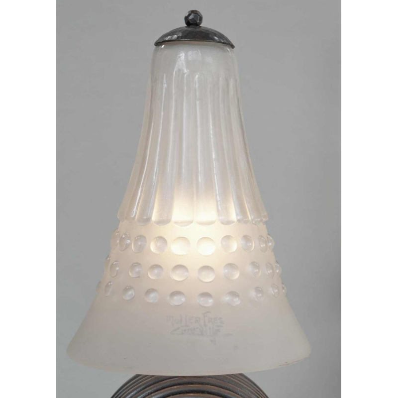 Muller freres : een paar Franse 1930 art deco lampen