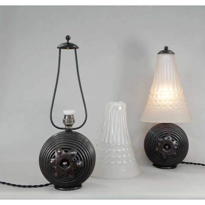 Muller freres: a pair of French art deco lamps.. 1930 France