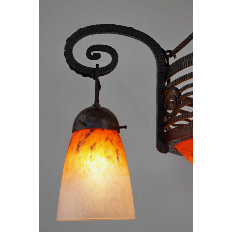 Schneider & H.Fournet : French art deco chandelier ... 1930 France