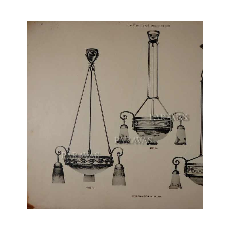 Schneider & Fournet : lustre art déco. France 1930