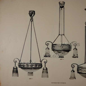 Schneider & H.Fournet : French art deco chandelier ... 1930 France