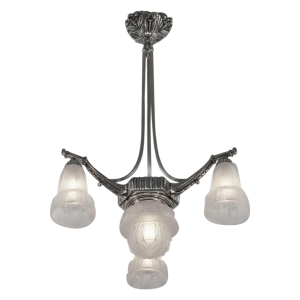 Muller frères : French art deco chandelier ... 1930 France