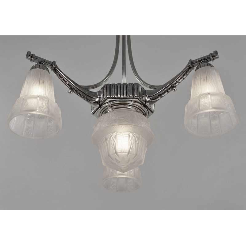 Muller frères : French art deco chandelier ... 1930 France