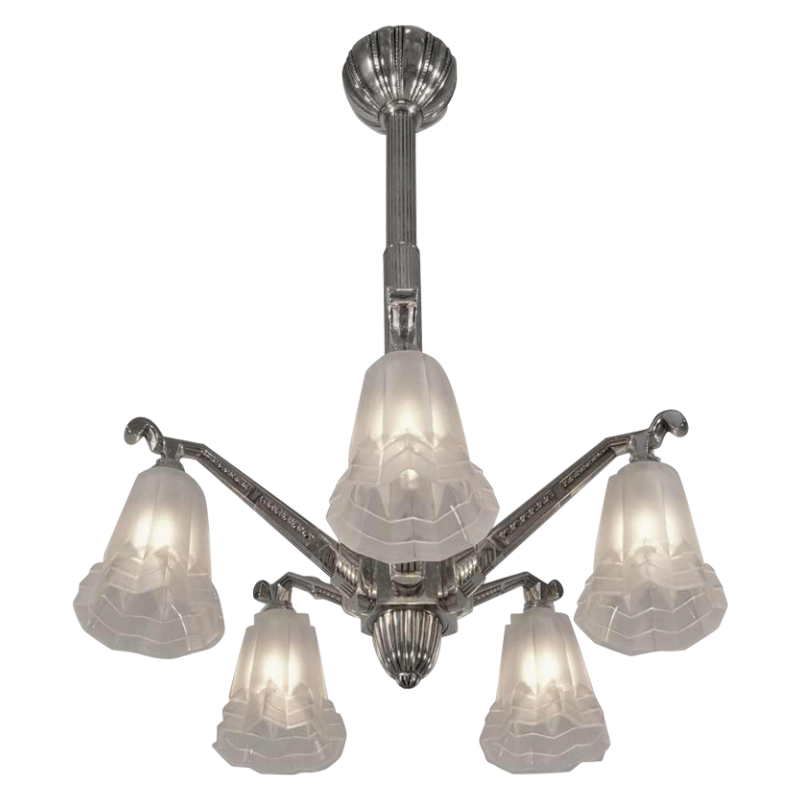 DEGUÉ : lustre art déco. France 1930