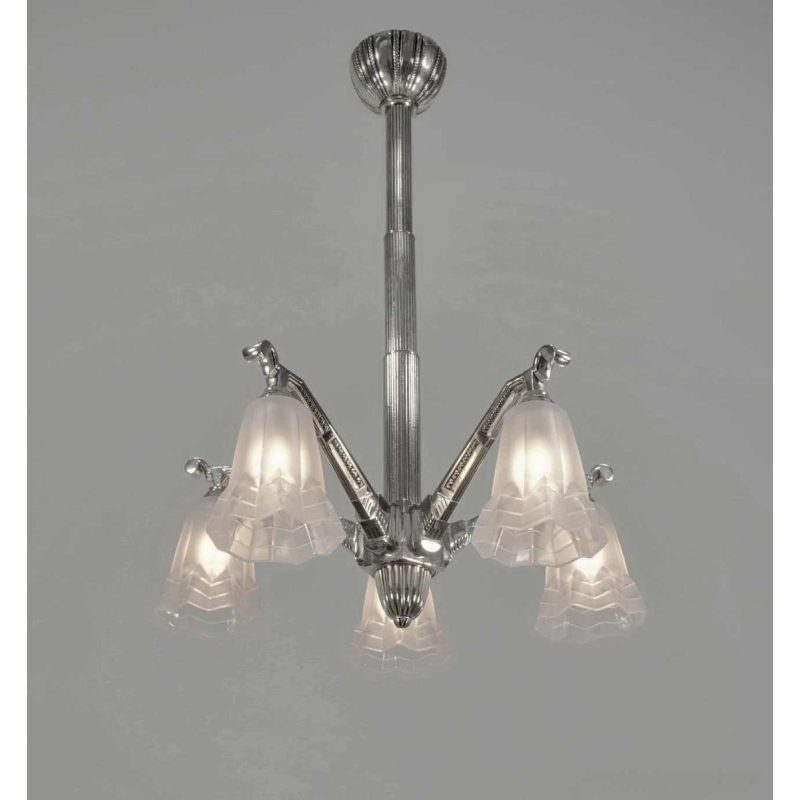 Degué : French art deco chandelier ... 1930 France