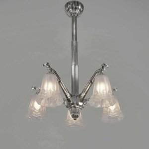 Degué : French art deco chandelier ... 1930 France