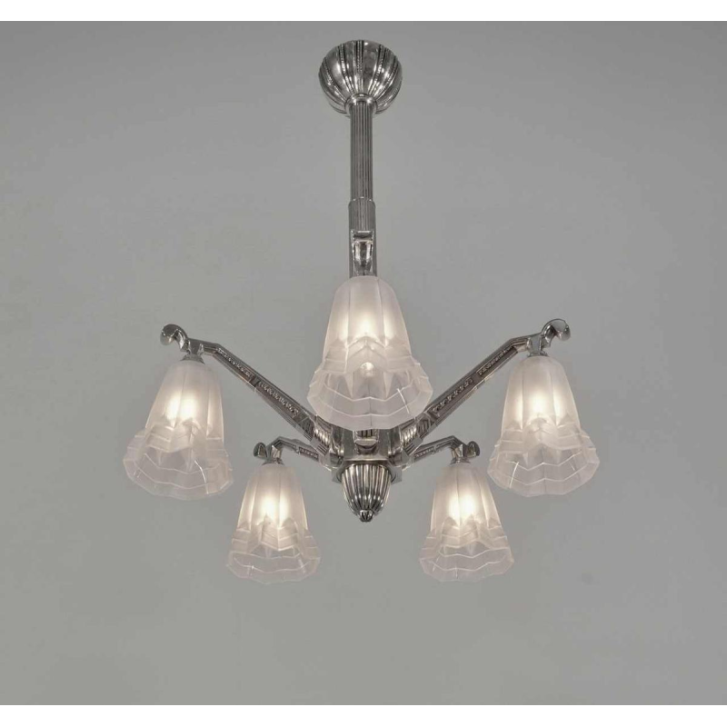 Degué : French art deco chandelier ... 1930 France