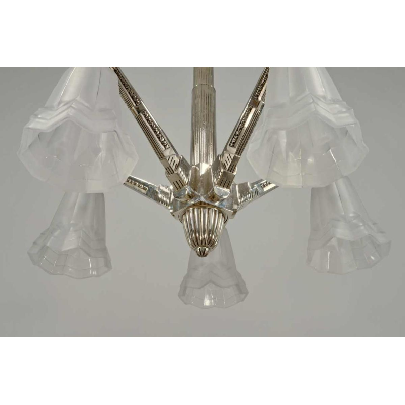 Degué : Franse 1930 art deco kroonluchter