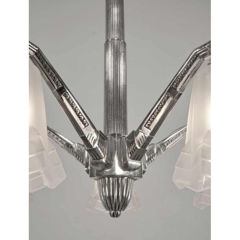 Degué : French art deco chandelier ... 1930 France
