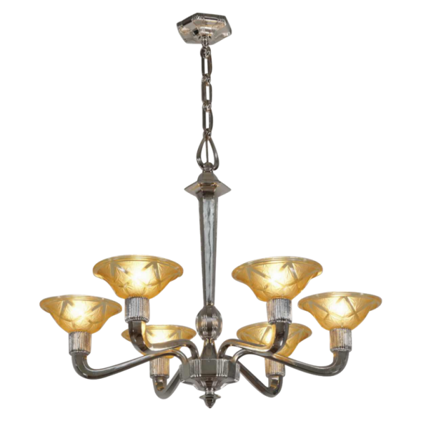 Hanots : Franse 1930 art deco kroonluchter