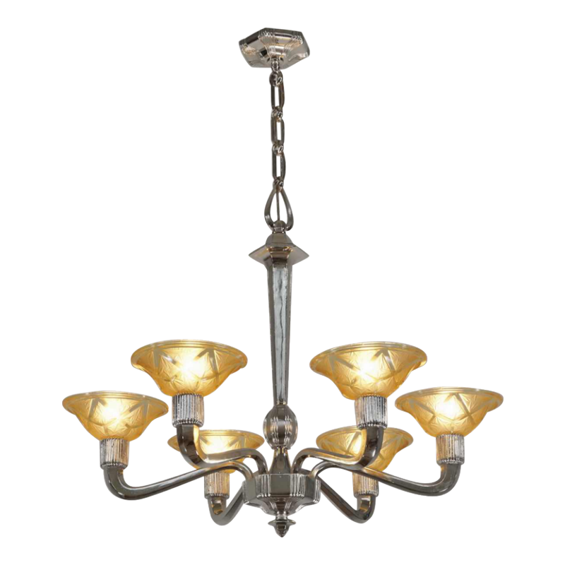 Hanots : lustre art déco, France 1930